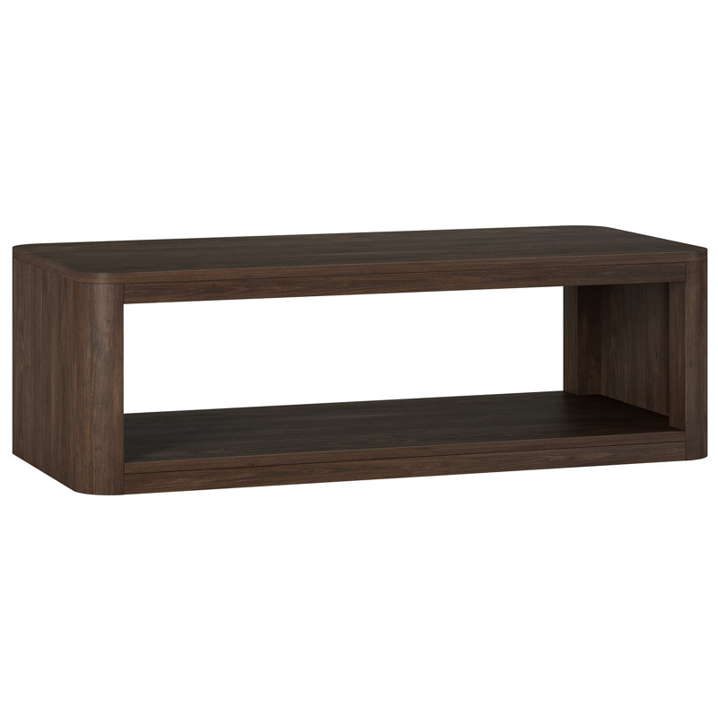 Kellan 47" Wide Rectangular Coffee Table in Grain, Alder Brown