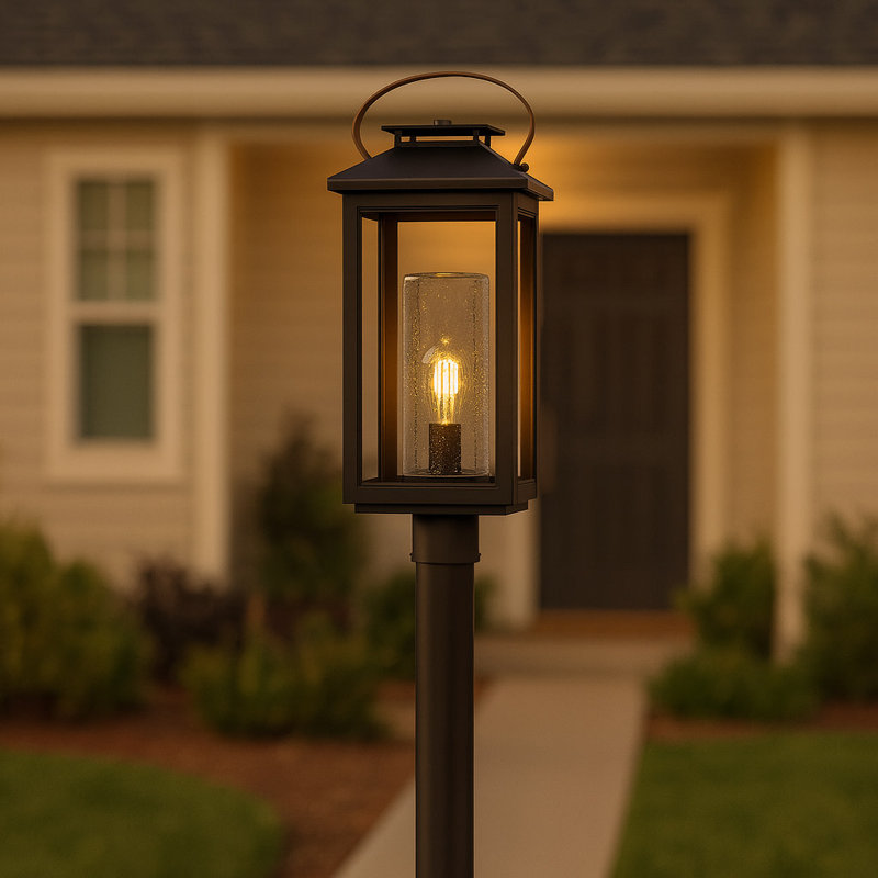 Atwater 23" Black Outdoor Post Mount Lantern with Coastal Finish