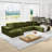 Modern Upholstered Boneless Sectional Sofa Couch Set,Modular Shaped Sectional Living Room Sofa Set-1298304310