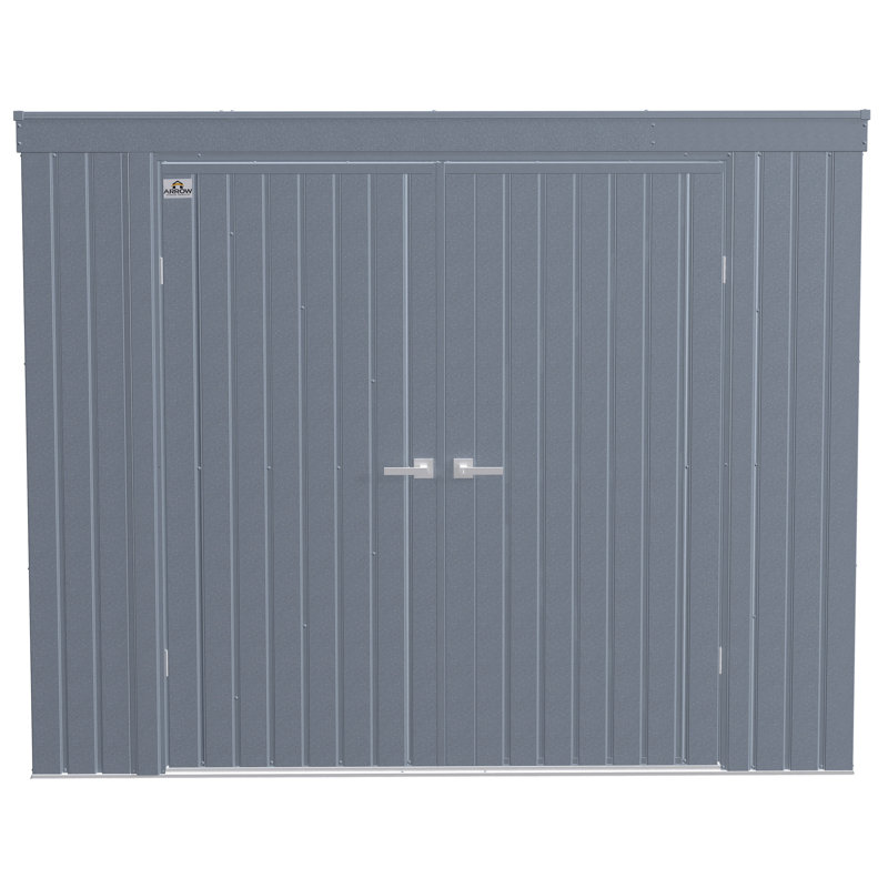 Elite 8 ft. x 4 ft. Anthracite Galvanized Steel Storage Shed