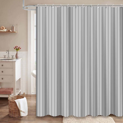 Rideau de douche blanc imperméable, rideaux de douche pour la salle de bain avec 12 crochets