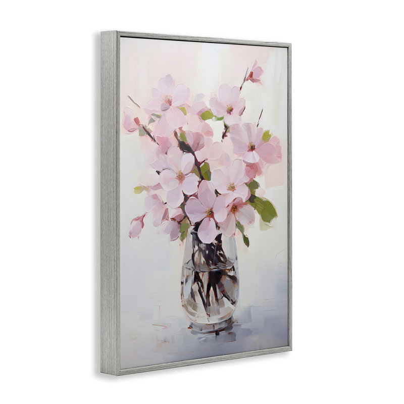 Vase fleur rose Rosy, estampe numérique encadrée par Petals Prints Design, Estampe numérique Farmhouse, H 24 po x l 16 po