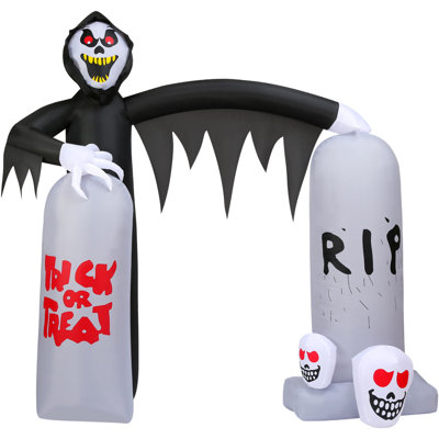 Inflatables 8-Ft. Pre-Lit Inflatable Grim Reaper Tombstone Arch