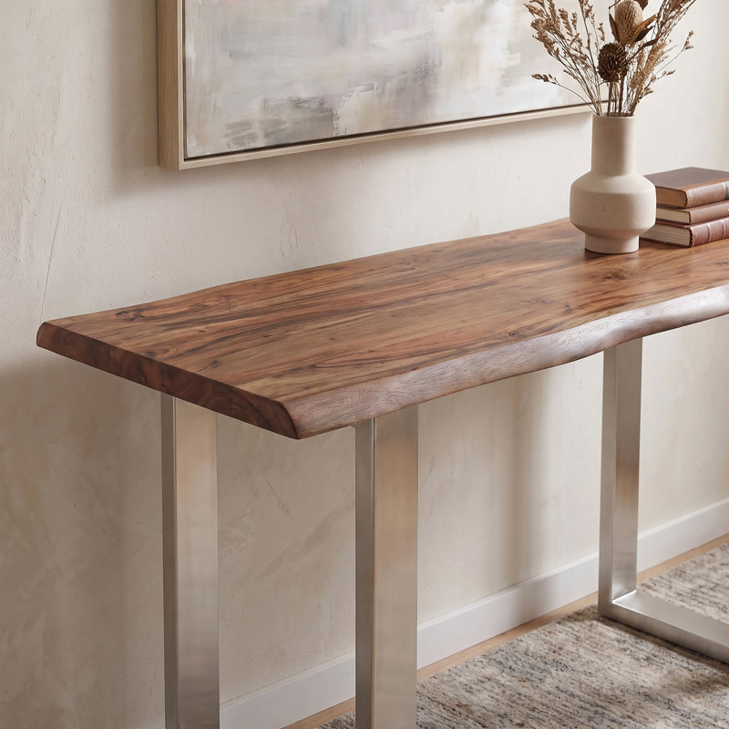 Abdelkrim 58'' Solid Wood Top Console Table