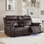 Canapé inclinable électrique moderne de 192 cm de large avec bande lumineuse DEL et console centrale-1772845480