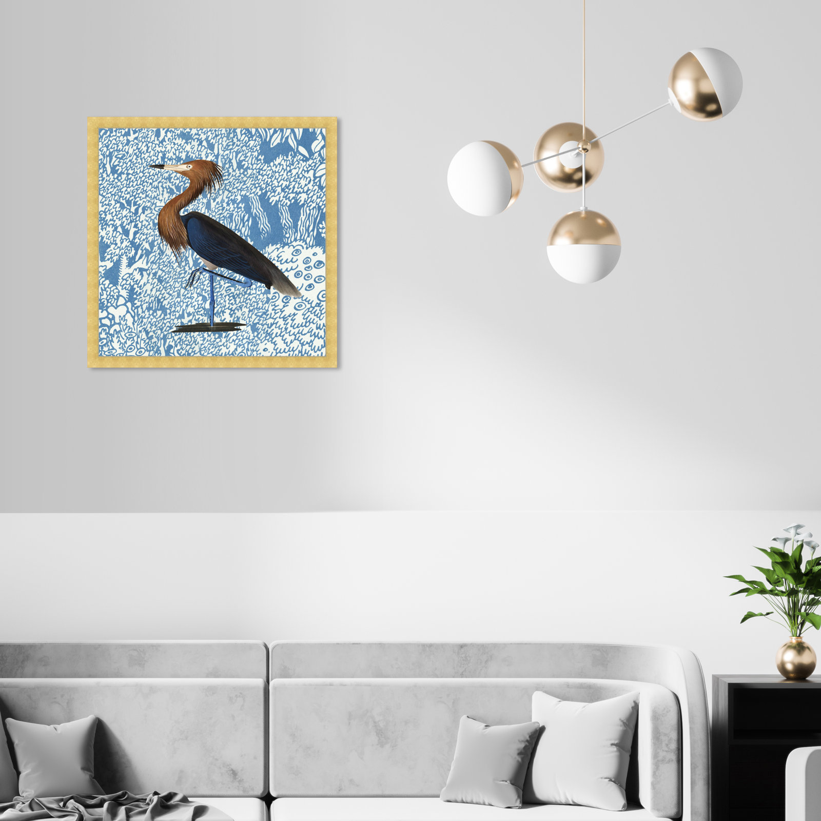 Bird Pose by Oliver Gal, 22" H x 22" W x 0.5" D, Gold