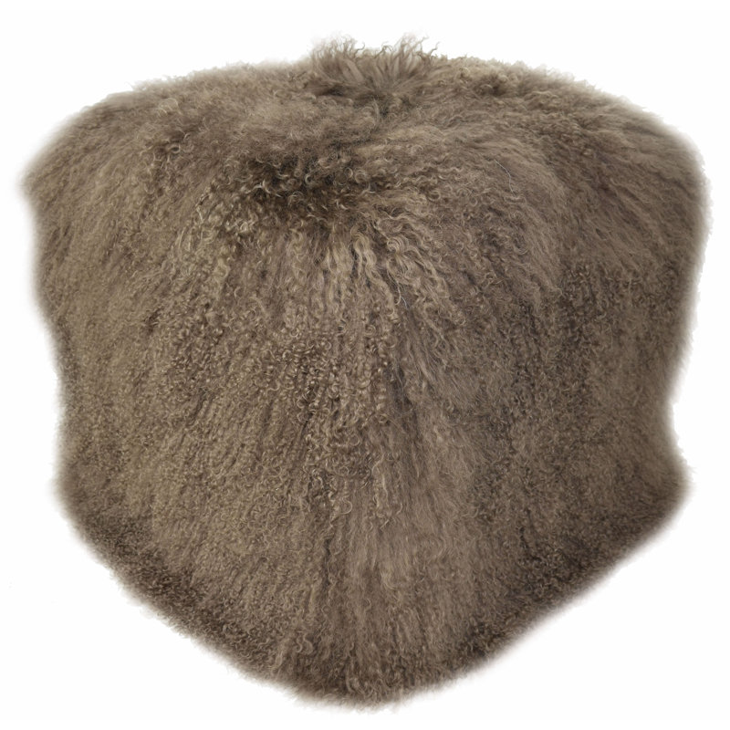 Tibetan Square Pouf, Pewter 