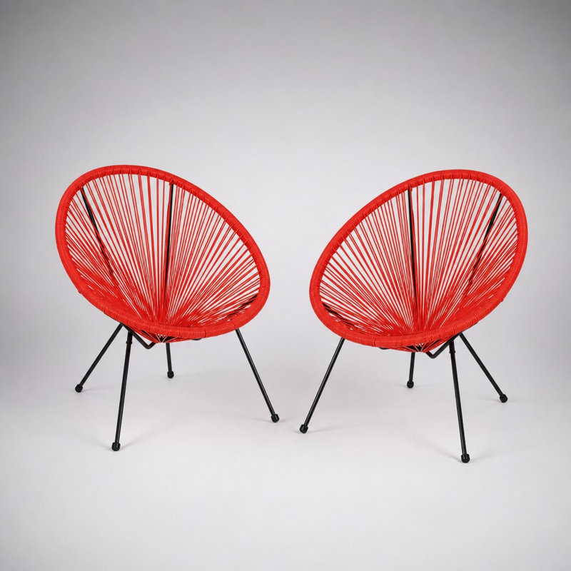 Ensemble de 2 chaises d'extérieur tissées toutes saisons à structure stable et durable