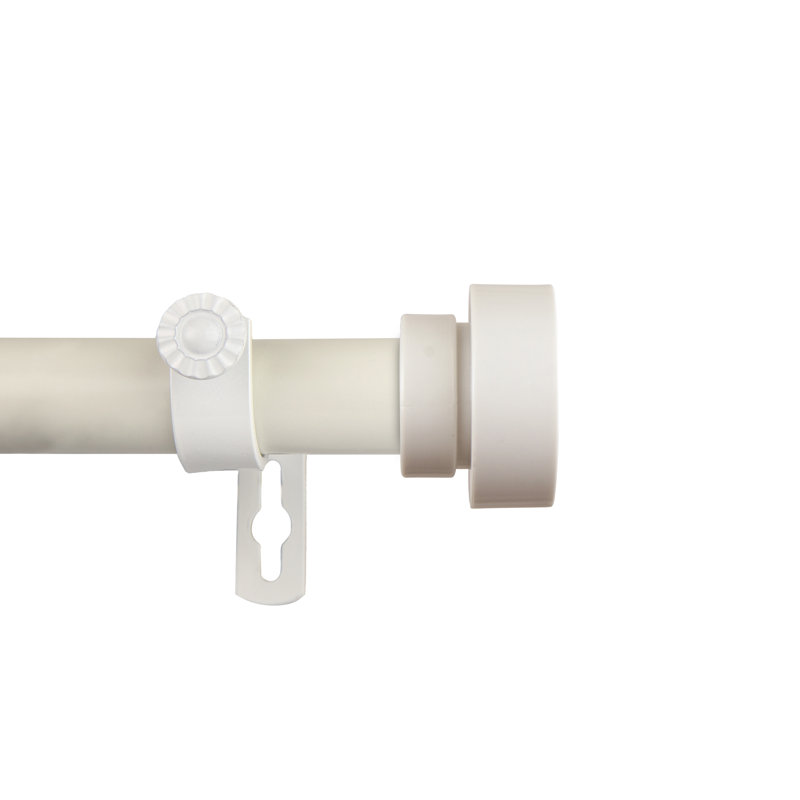 Tringle à rideaux simple réglable 1 po New Hartford, l 120 po à 170 po, Blanc
