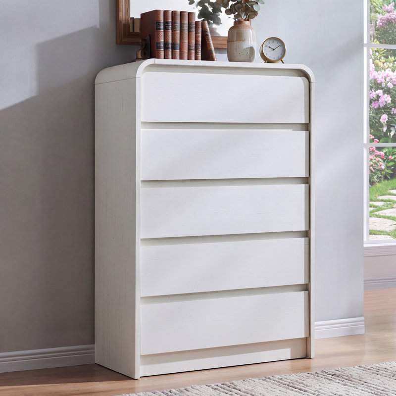 Commode 6 tiroirs pour chambre Maud, Blanc, 45" H x 30" W x 16" D