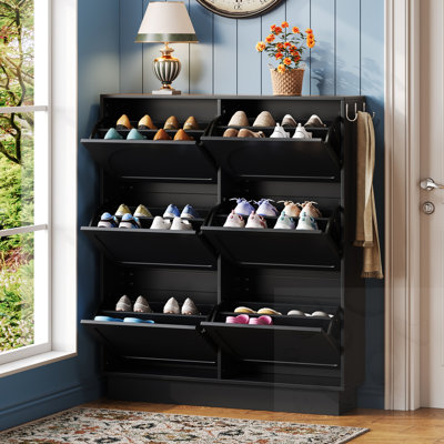 Shoe Cabinet With 6 Flip Drawers
