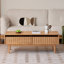 Modern rectangular solid wood storage coffee table