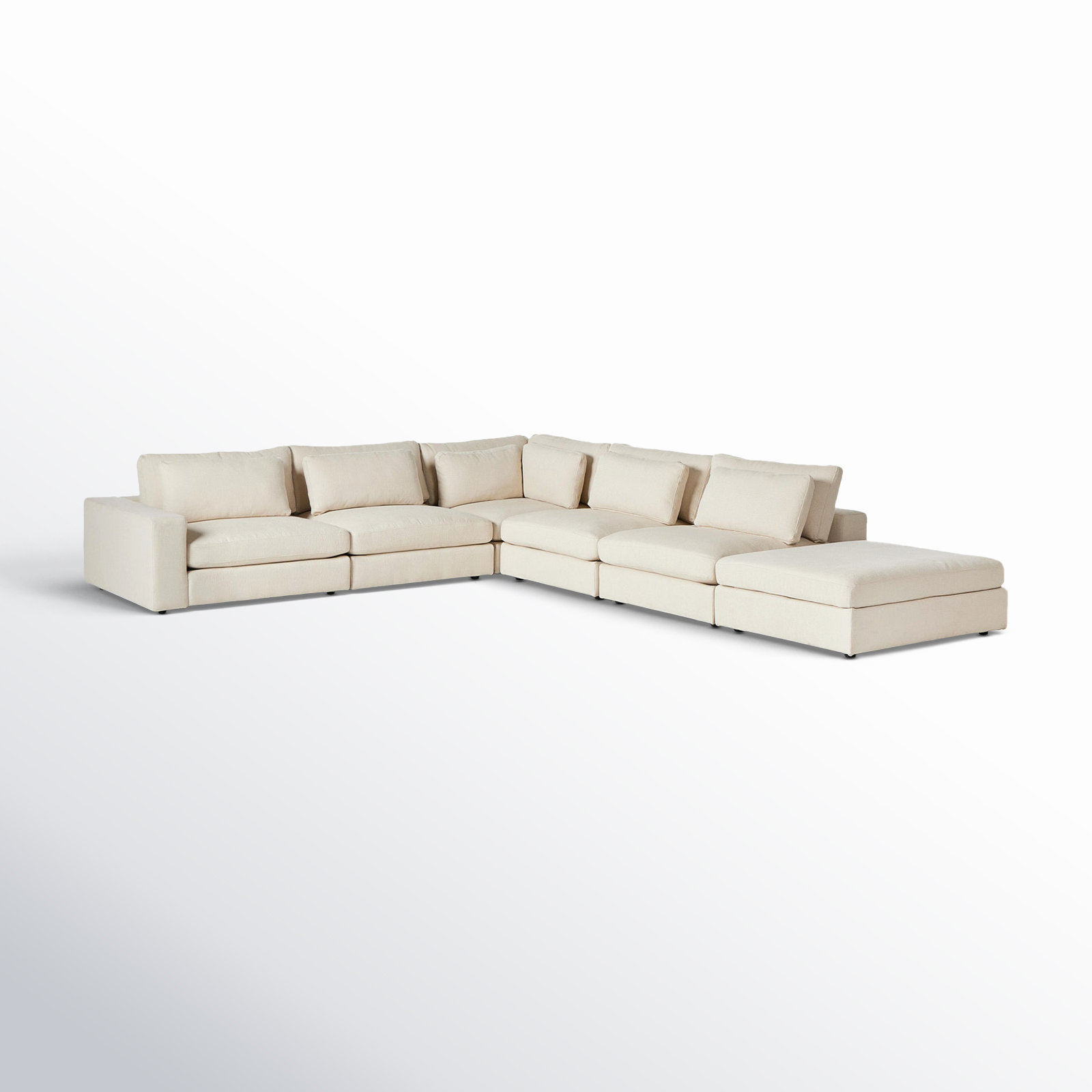 Palla Modular Upholstered L-Sectional, Right Hand Facing, Landale Charcoal Polyester