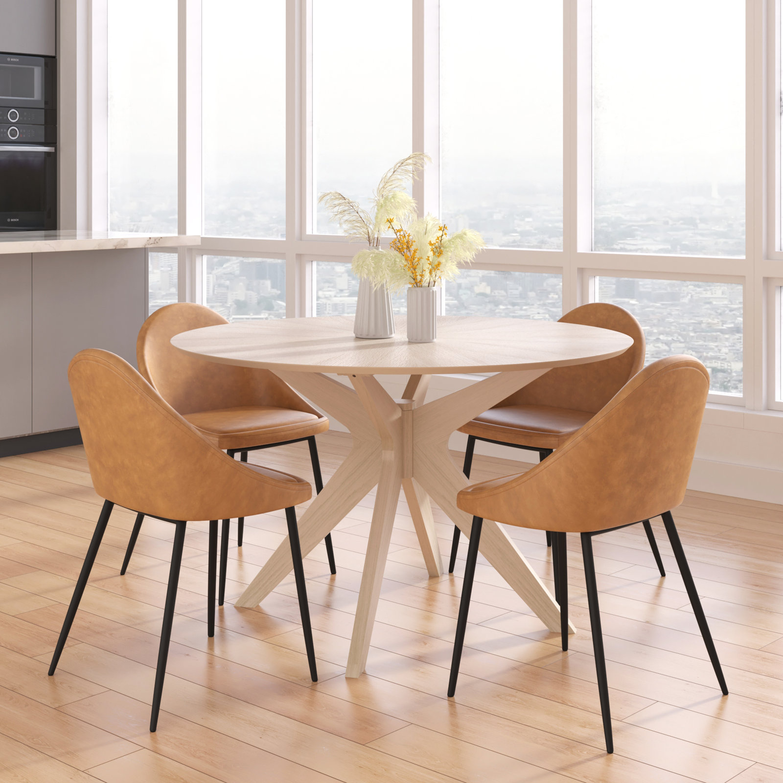 Fenway 47" Dining Table, Wash Top/Wash Base