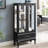 2 Door Wine Display Curio Cabinet With Integrated Lighting, Adjustable Shelves, Black Finish And Mirrored Back - Multifunctional Home Piece Lighting System, Finish, Hidden Drawer Decorate Your