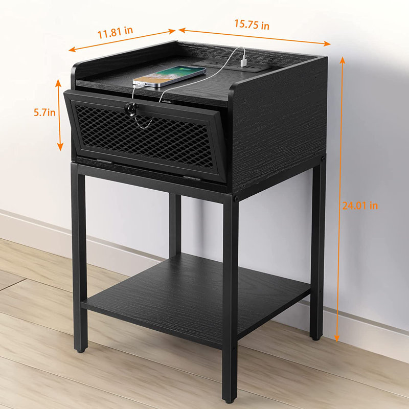 End Table and Built-In Outlets