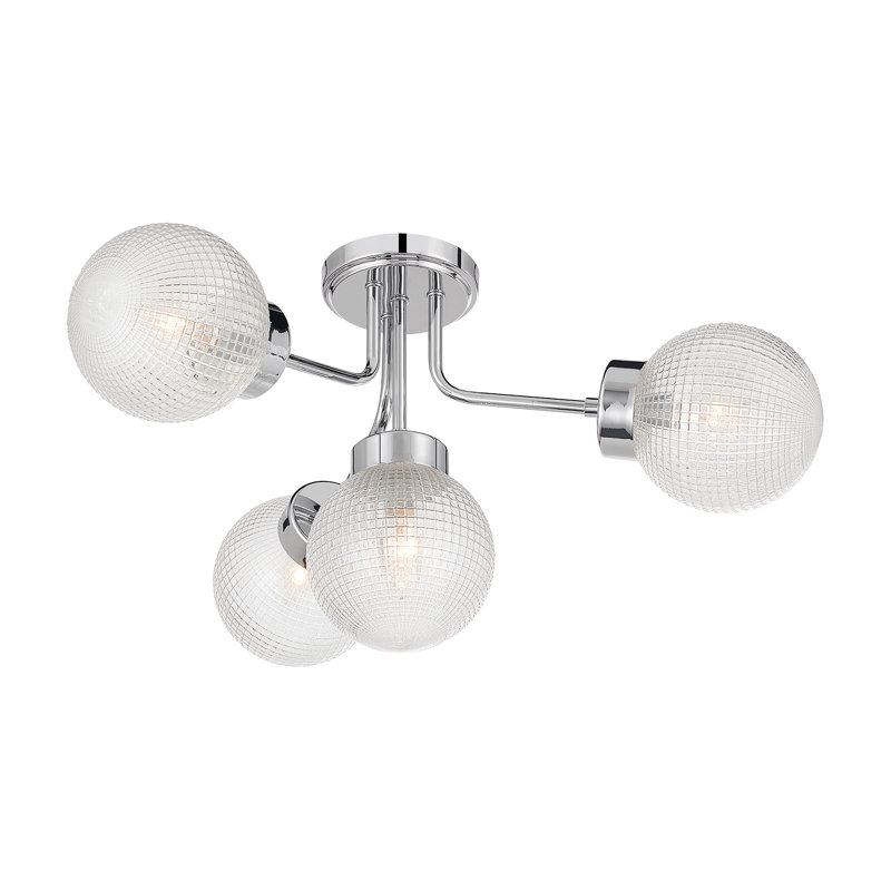 4-Light Semi-Flush in Chrome, Chrome