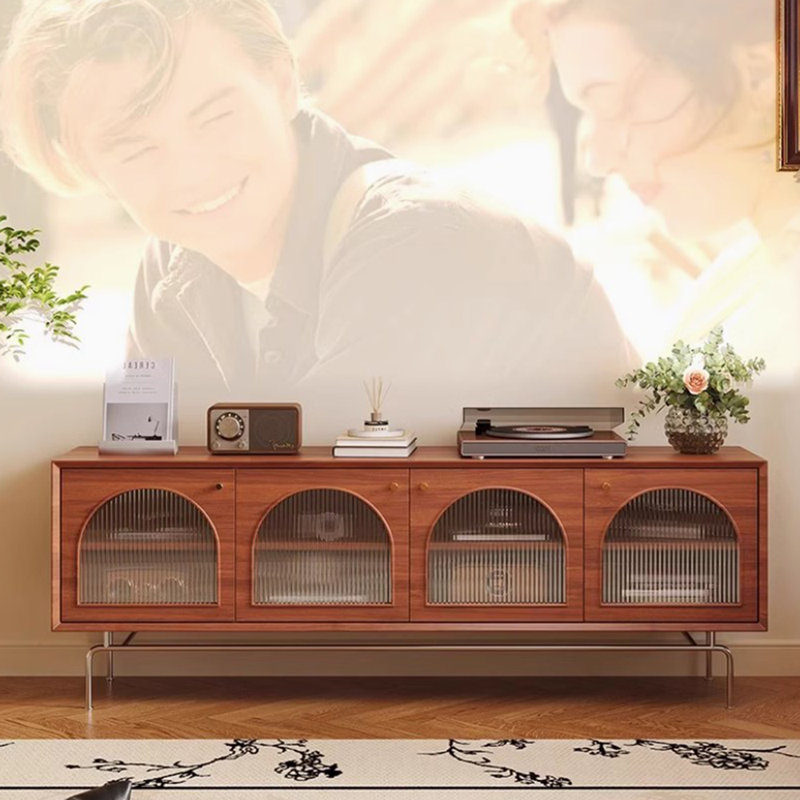 Retro design solid wood TV cabinet