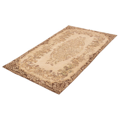 Eshaan One-of-a-Kind Rectangle 5'7" X 9'2" 1990s Wool Area Rug in Cream