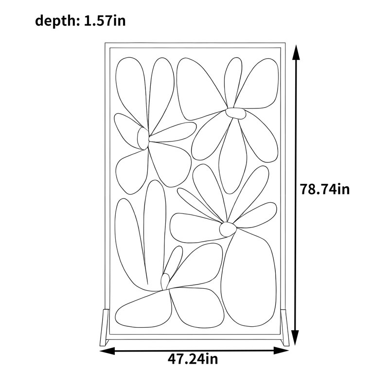 Okeema, H 78,74 po x l 47,42 po x P 1,57 po