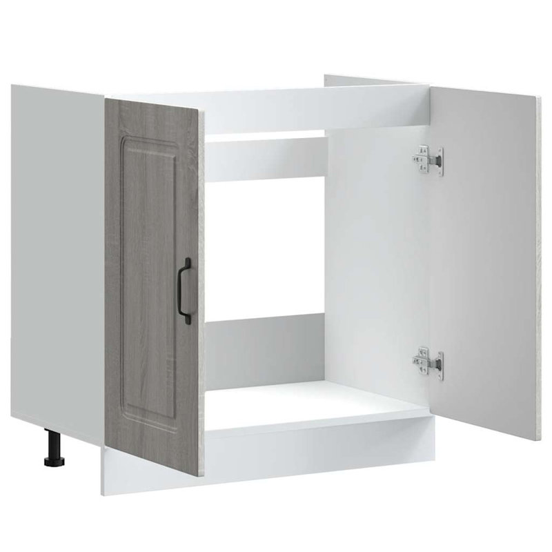 Sink Base Cabinet Kalmar 80X46x81.5 Cm Engineered Wood, Grey Sonoma