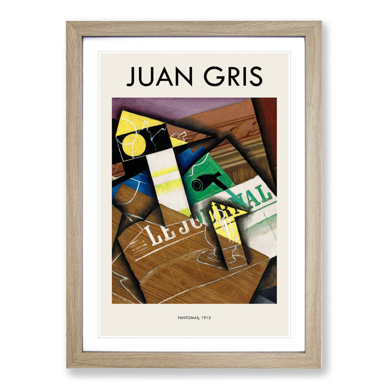 Fantomas by Juan Gris - Single Picture Frame Print, Oak Framed, 65cm H x 48cm W x 2cm D