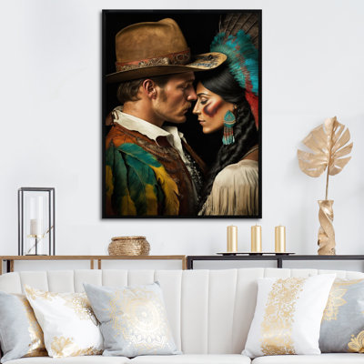 " Cowboy And An Indian Woman In Love I "