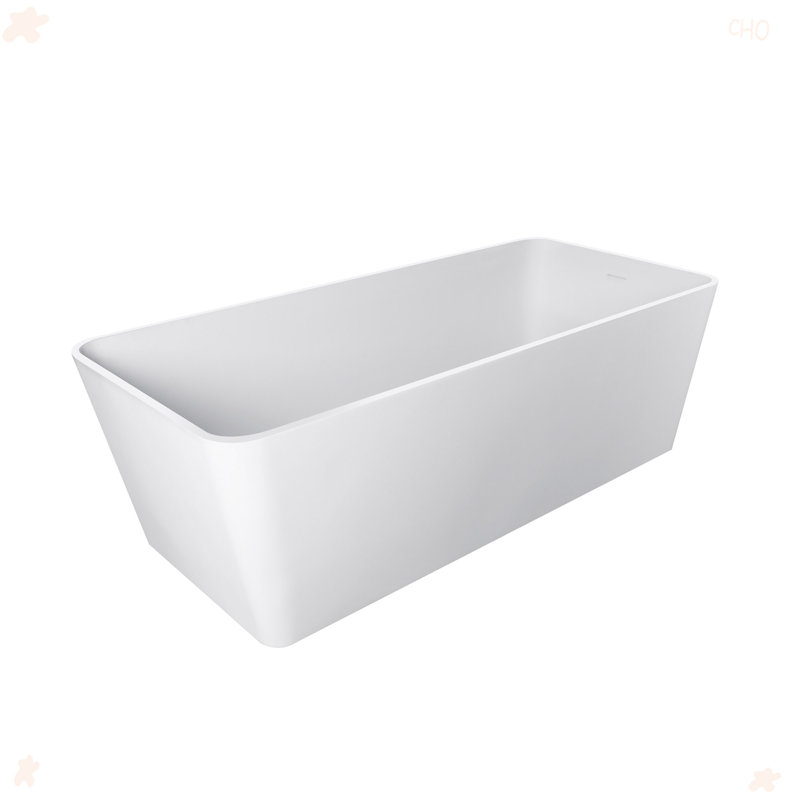 Baignoire de trempage autoportante à surface solide de 67 pouces pour salle de bain