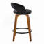 Tabouret de comptoir à hauteur fixe avec pivot en bois de noyer et velours avec repose-pieds rond en métal noir - ensemble de 2-1045700005-1045700027-1045700025