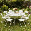 Table ronde en plastique pliable ronde avec cadre en acier pliable et poignée de transport-100150341-71837341