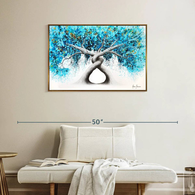 Torsion des arbres récifaux, Cadre flottant doré, 37 po x 25 po