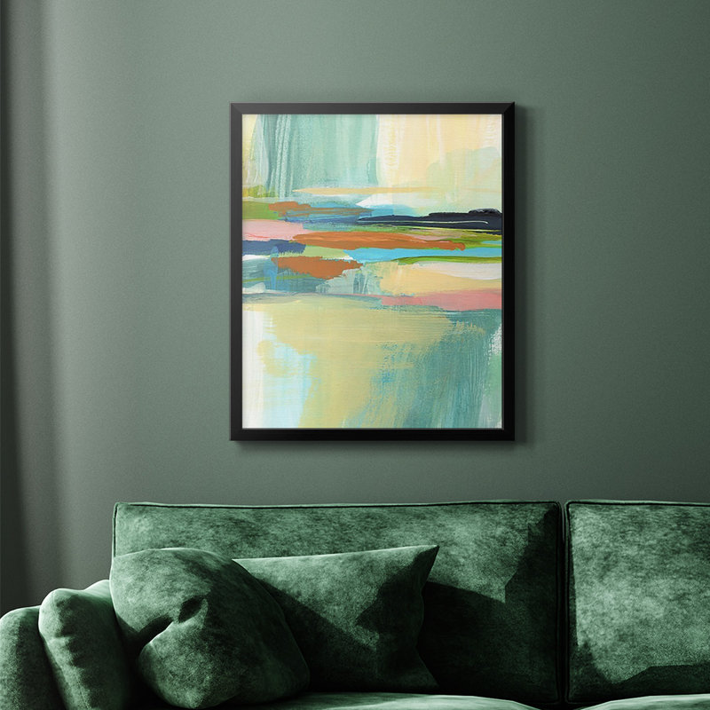 Radiant Horizon I, toile encadrée de qualité supérieure - prête à être accrochée, Noir, H 20 po x l 16 po