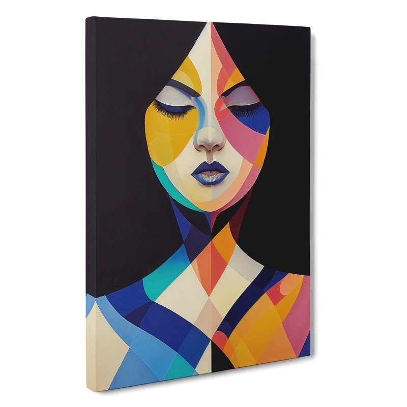 Abstract Coloured Woman No.4 - Wrapped Canvas, 50cm H x 35cm W x 3cm D