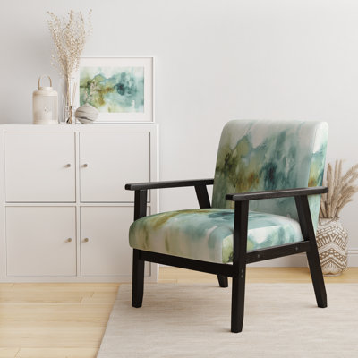 «Flonory - Abstract Watercolor Green House - Fauteuil rembourré d'appoint moderne