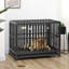 Caisse pour chien robuste en métal avec cage et cage - 44,8 po x 29,5 po x 34,8 po - Acier - Parc pour chien - Noir - Facile à nettoyer - Sécuritaire