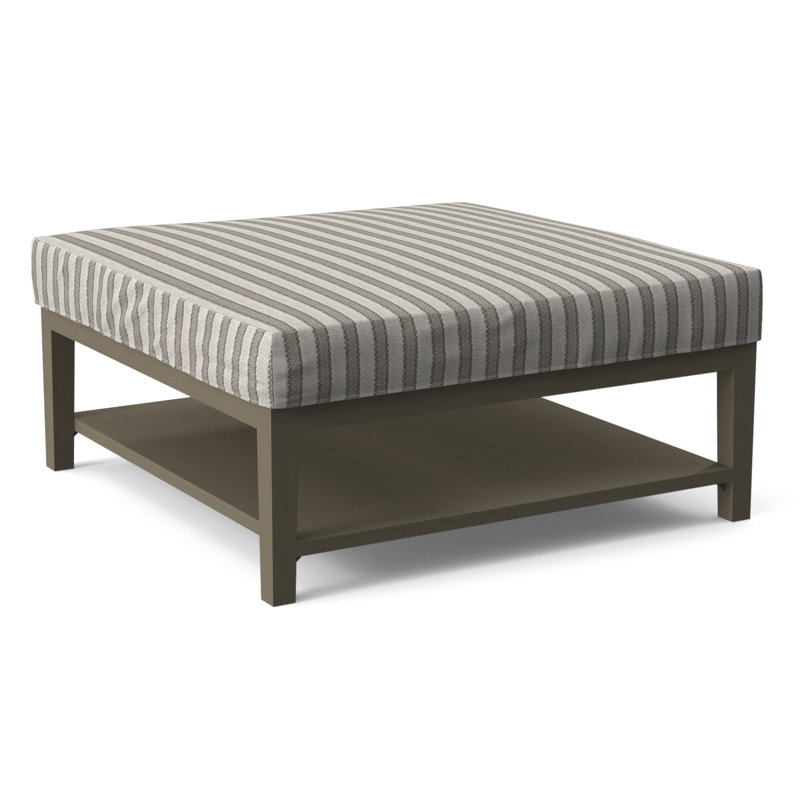 Repose-pieds Hammond avec rangement, Performance blanc sucre; 0863-91, Finition pierre de foyer