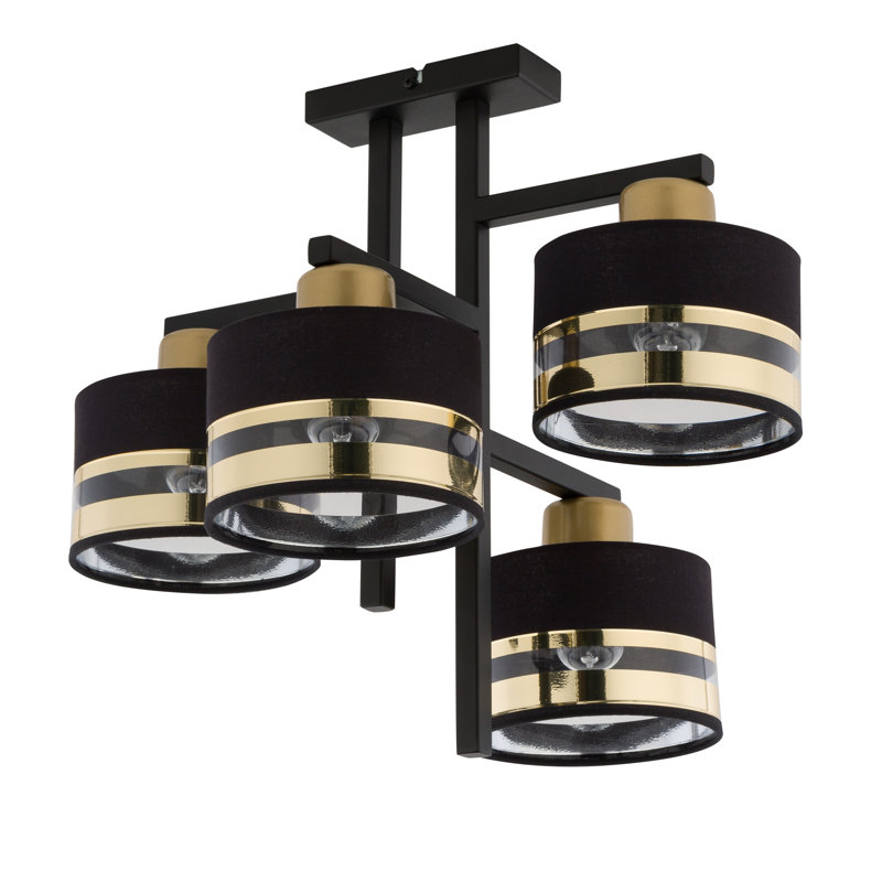 Daanya 4 - Light Drum Chandelier, Gold/Black