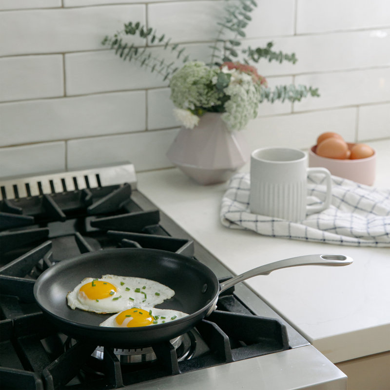 Batterie de cuisine et casseroles antiadhésives anodisées Kitchara, 10 pièces, compatible avec l'induction, noir