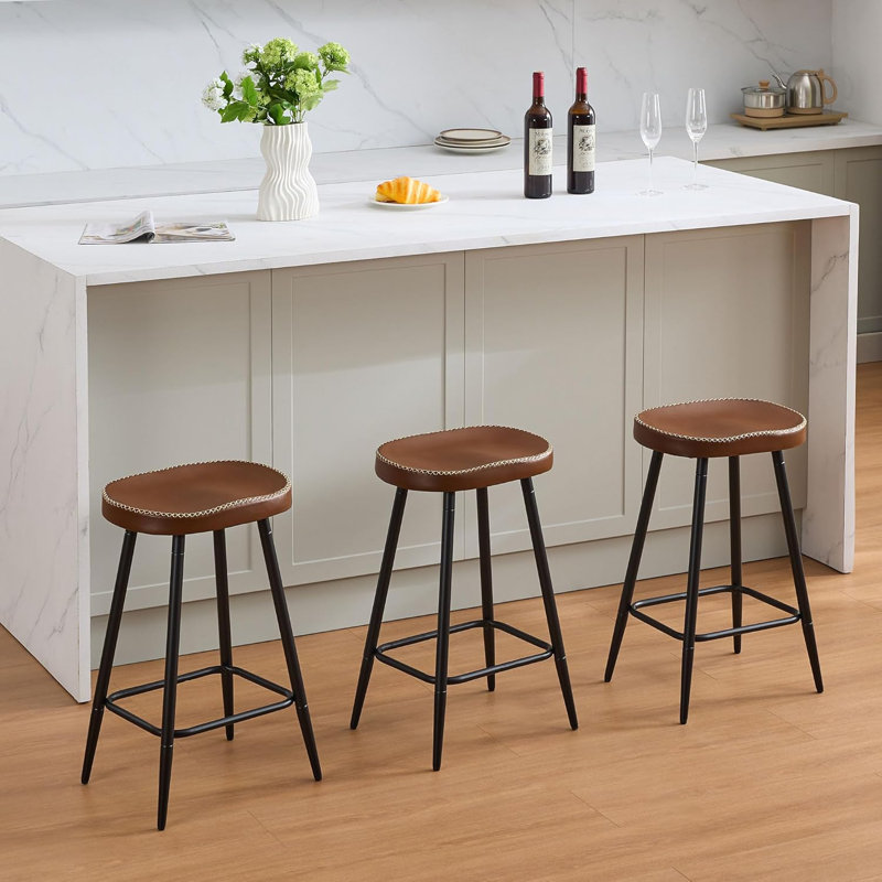 Tabourets de bar en bois, Brun, 3, Tabouret de comptoir (siège d’une hauteur de 24