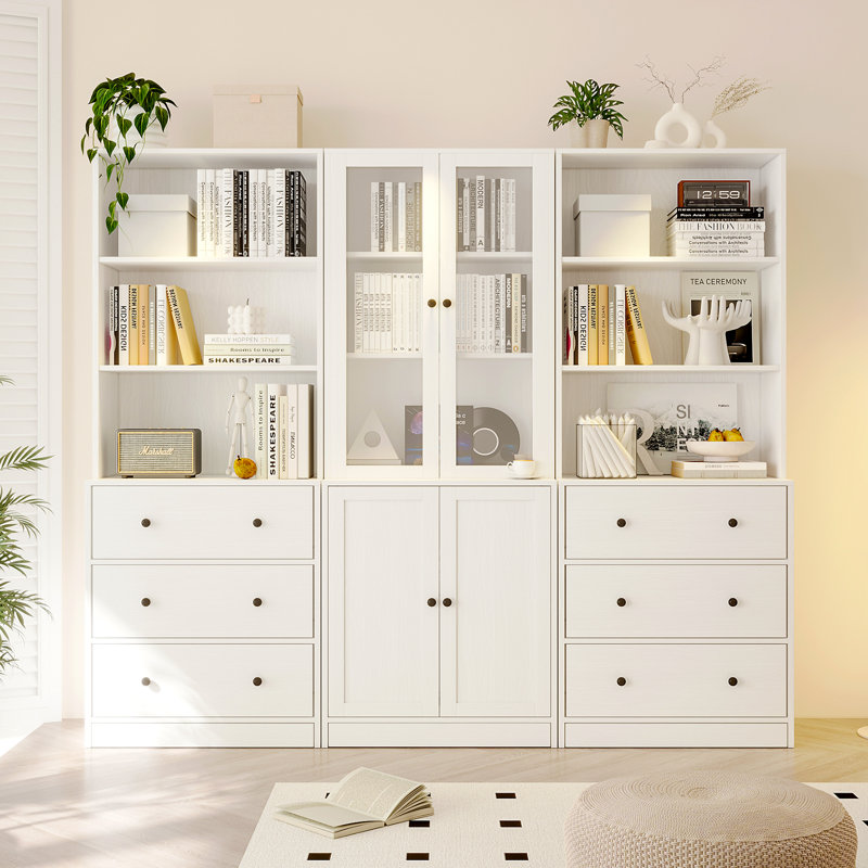 Bibliothèque en verre H 71 "x l 71", Blanc