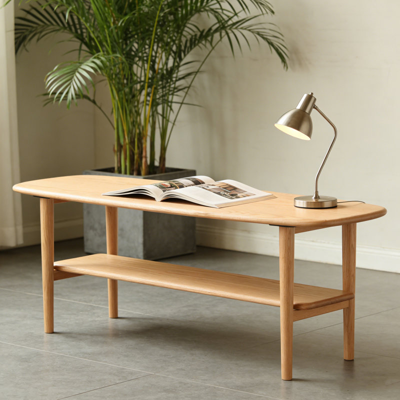 Table basse étroite 100% bois massif 120x40x42cm, H 16,54 po x L 47,24 po x l 15,75 po