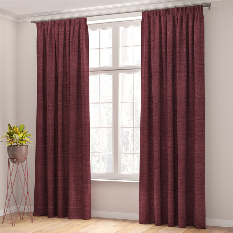 Shillings Blackout Curtain Pair, Burgundy, 168 W x 137 D cm