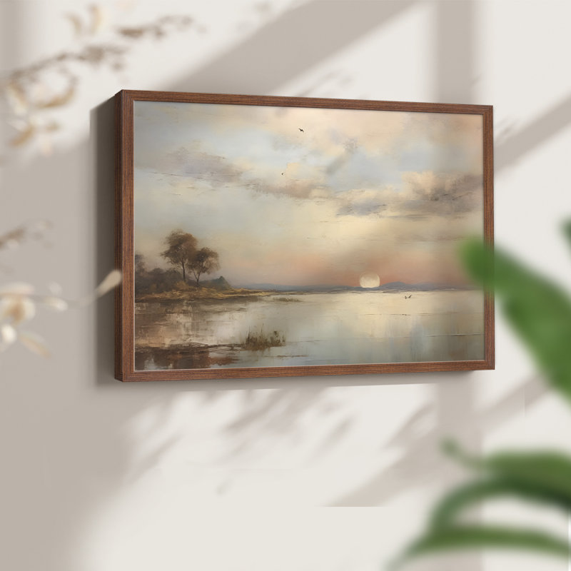 Paysages rétro-dxlix-impression encadrée - réversible, Noyer, H 11 po x l 14 po