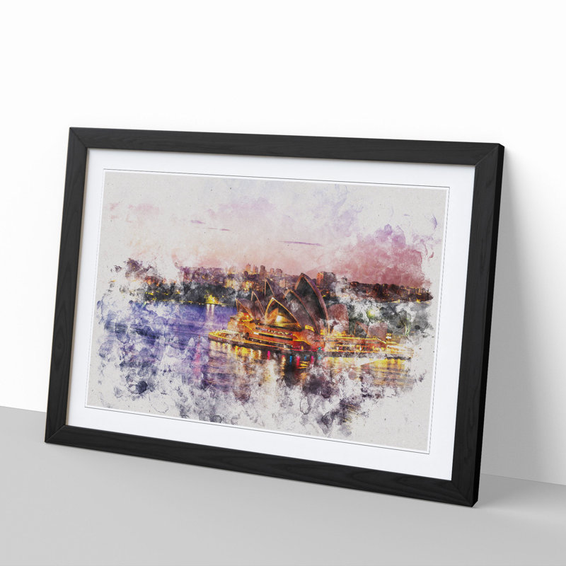 Sydney Opera House Vol.2 - Picture Frame Painting, Black Framed, 48cm H x 65cm W x 2cm D