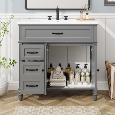 Meuble-lavabo avec tiroirs 36 po, 36 po avec lavabo