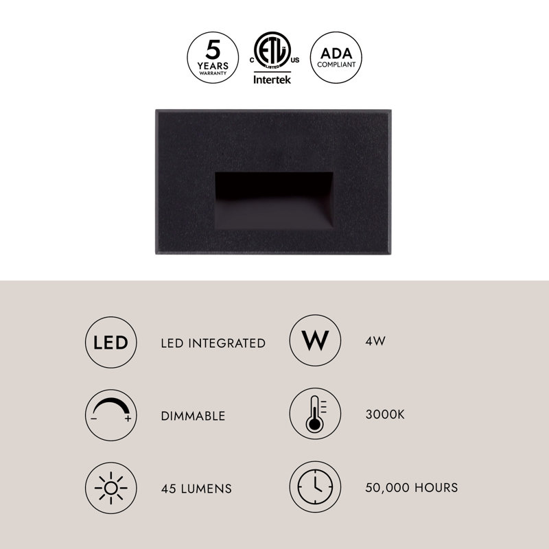 Sonic LED Step Light, Gray, 120V