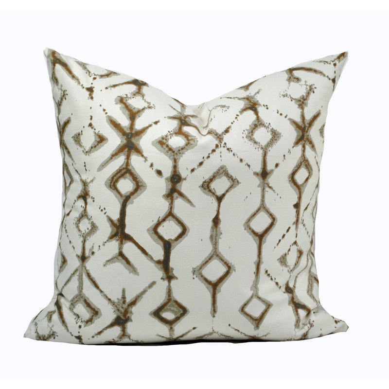 Housse de coussin carré 100% coton Caramel, H 15,5 po x l 15,5 po