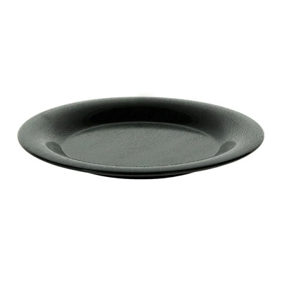 GET WP-9-EW-BK Wide Rimmed Melamine Salad / Dinner Plate, 9", Etched Black (Set of 12)