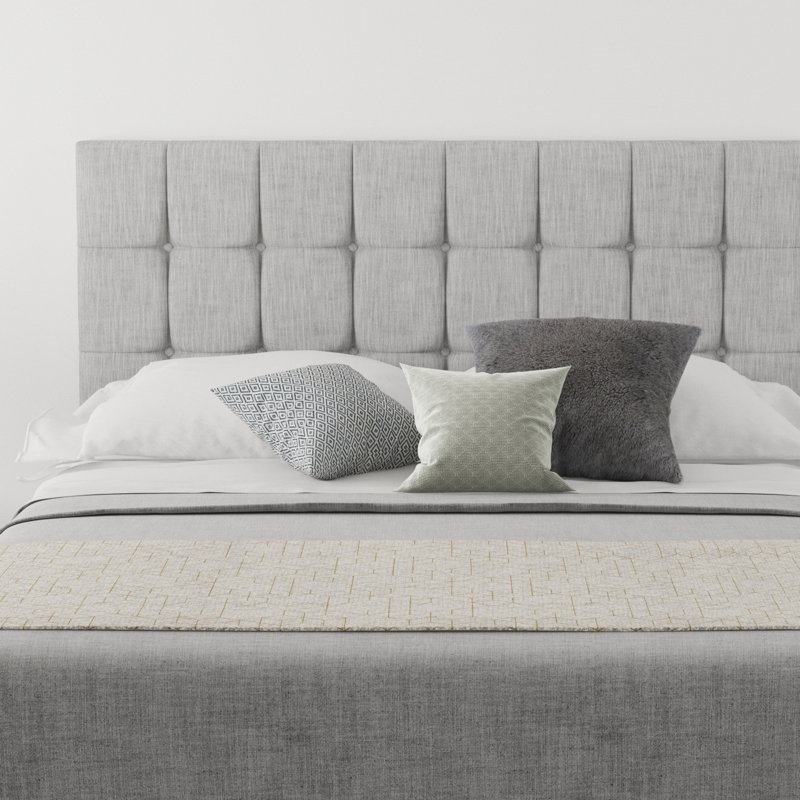 Wellington Upholstered Headboard, Single (3'), 100% Cotton Storm
