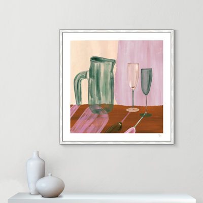 «Jug and Champagne Flutes Print» par Violets Print House
